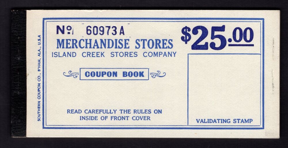 USA - Island Creek Stores Company, Coupon Book - AU/UNC