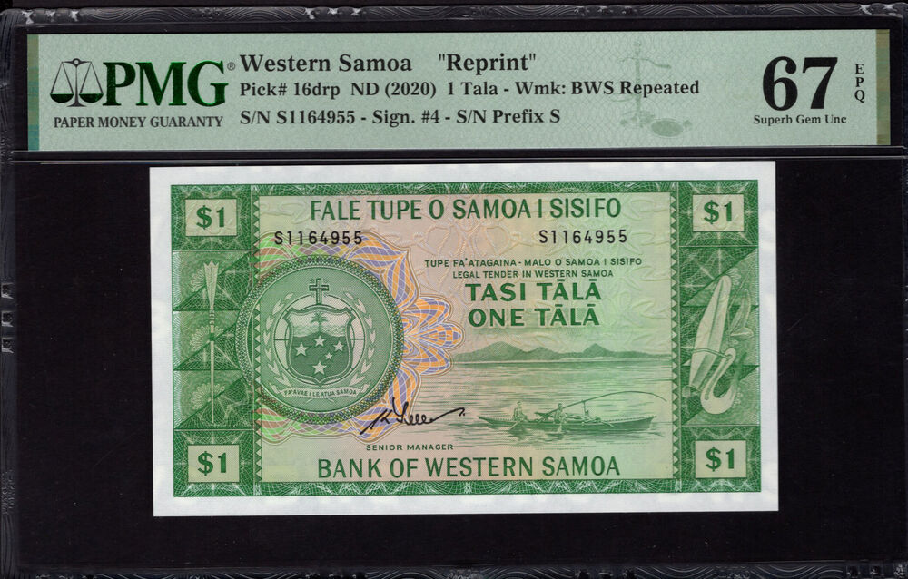Western Samoa - 1 Tala 2020 - Pick # 16drp - PMG 67 EPQ