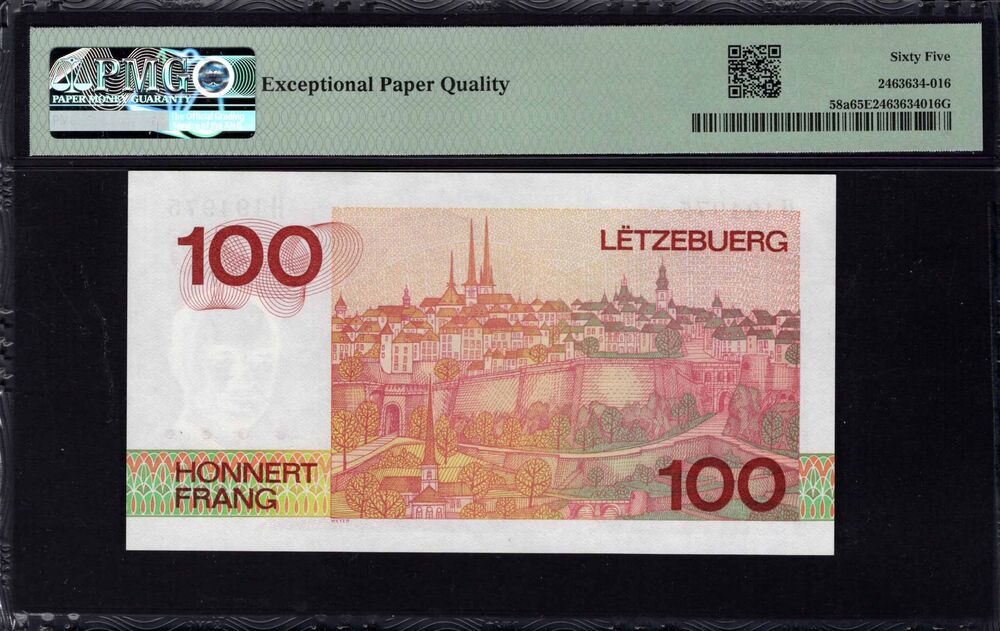 Luxembourg - 100 Francs 1986 - Pick # 58a - PMG 65 EPQ