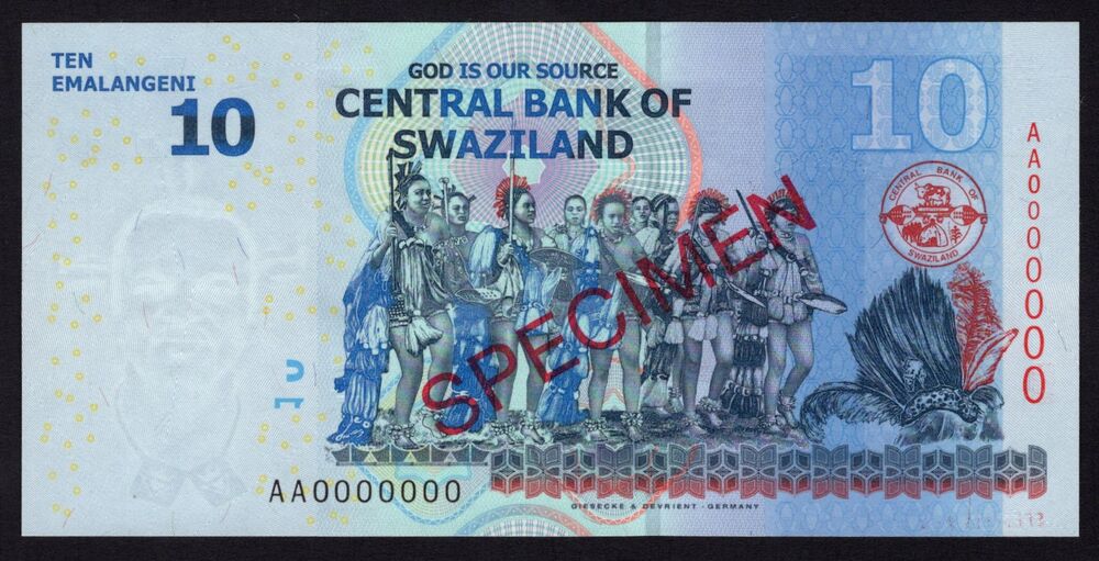 Swaziland - 10 Emalangeni 2010 - Pick # 36s - Specimen - UNC