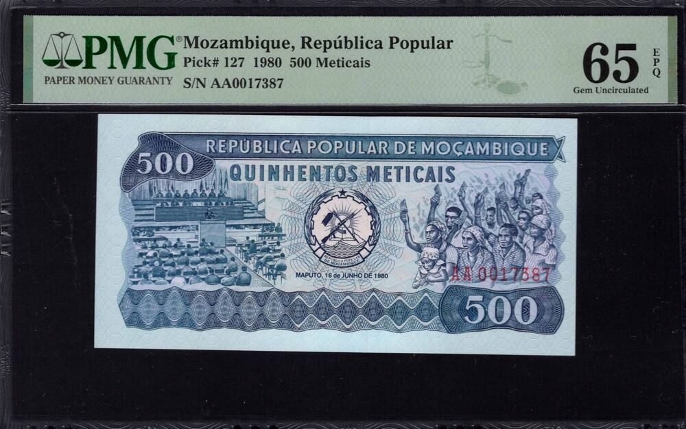 Mozambique - 500 Meticais 1980 - Pick # 127 - PMG 65 EPQ