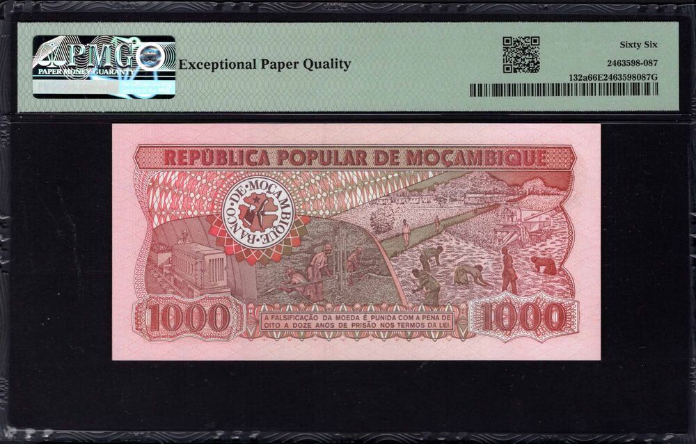 Mozambique - 1000 Meticais 1983 - Pick # 132a - PMG 66 EPQ