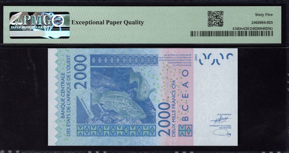 West African States - 2000 Francs 2023 - Pick # 416Dv - PMG 65 EPQ