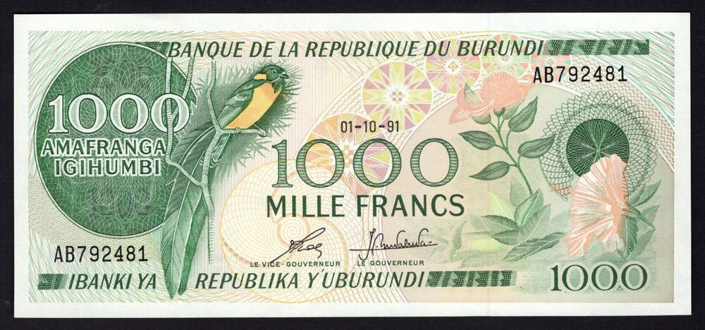 Burundi - 1000 Francs 1991 - Pick # 31d - UNC
